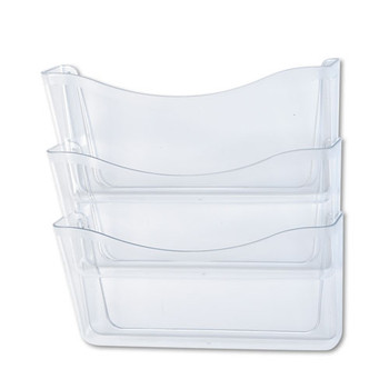 Unbreakable Three Pocket Wall File Set, Letter, Clear