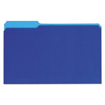 Interior File Folders, 1/3-cut Tabs, Legal Size, Blue, 100/box