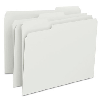 Colored File Folders, 1/3-cut Tabs, Letter Size, White, 100/box - DSMD12843