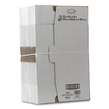 Self-locking Mailing Box, Regular Slotted Container (rsc), 13" X 9" X 4", White, 25/pack