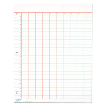 Data Pad W/numbered Column Headings, 11 X 8.5, White, 50 Sheets