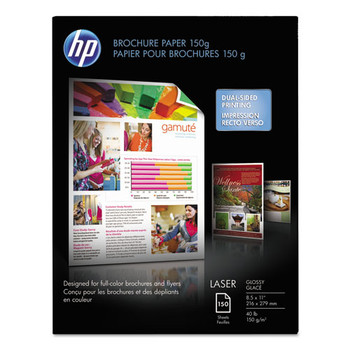 Color Laser Glossy Brochure Paper, 97 Bright, 40lb, 8.5 X 11, White, 150/pack