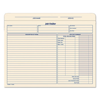 Job Folder, Straight Tab, Letter Size, Manila, 20/pack