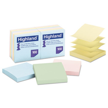 Self-stick Pop-up Notes, 3 X 3, Assorted Pastel, 100-sheet, 12/pack