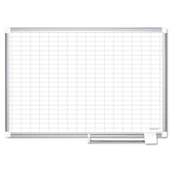 Grid Planning Board, 1 X 2 Grid, 72 X 48, White/silver