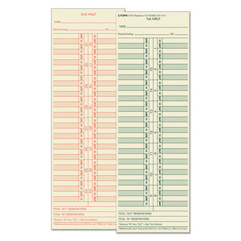 Time Card For Cincinnati/lathem/simplex/acroprint, Semi-monthly, 500/box