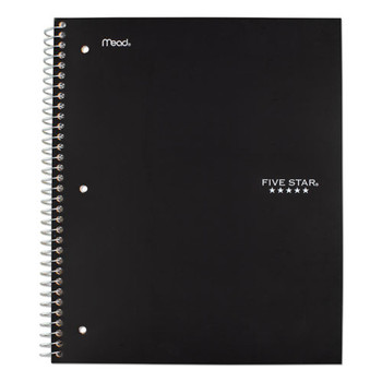 Wirebound Notebook, 1 Subject, Medium/college Rule, Black Cover, 11 X 8.5, 100 Sheets - DMEA72057