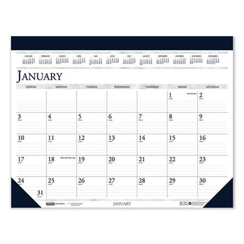 Recycled Two-color Monthly Desk Pad Calendar, 22 X 17, 2021