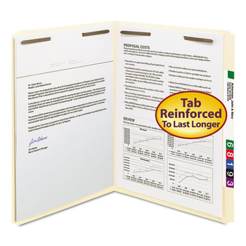 Top Tab 2-fastener Folders, Straight Tab, Letter Size, 11 Pt. Manila, 50/box