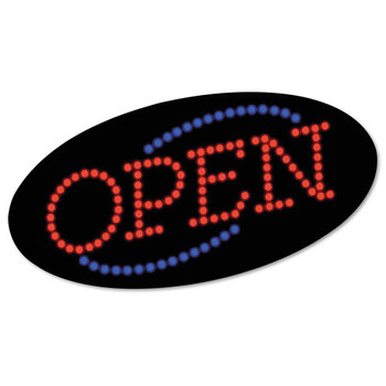 Led Open Sign, 10 1/2: X 20 1/8", Red & Blue Graphics