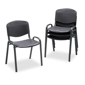 Stacking Chair, Black Seat/black Back, Black Base, 4/carton