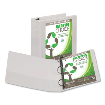 Earth's Choice Biobased D-ring View Binder, 3 Rings, 3" Capacity, 11 X 8.5, White