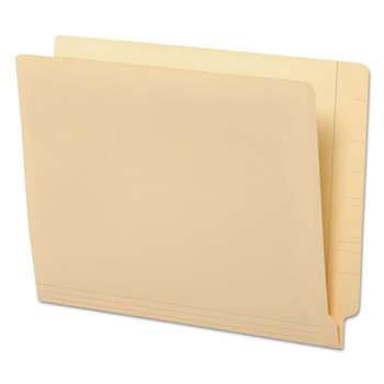 Deluxe Reinforced End Tab Folders, 9" Front, Straight Tab, Letter Size, Manila, 100/box