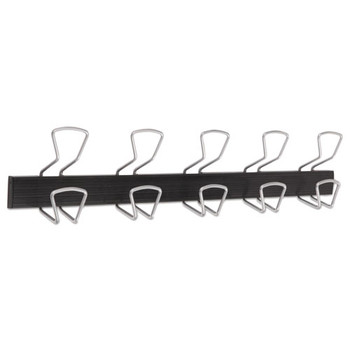 Wall-mount Coat Hooks, Metal, Silver, 22 Lb, 29.92" X 2.95" X 6.45"