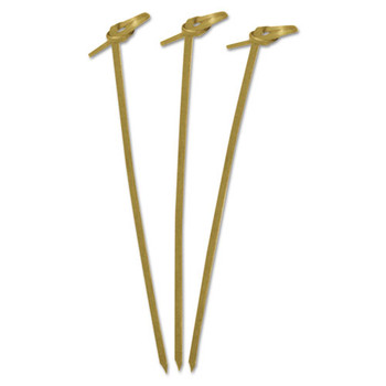 Knotted Bamboo Pick, Olive Green, 4", 1000/carton