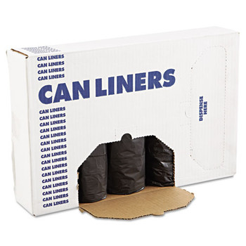 Low-density Waste Can Liners, 60 Gal, 0.65 Mil, 38" X 58", Black, 100/carton