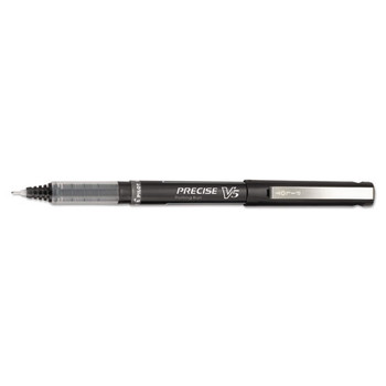 Precise V5 Stick Roller Ball Pen, Extra-fine 0.5mm, Black Ink/barrel, Dozen