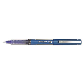 Precise V5 Stick Roller Ball Pen, Extra-fine 0.5mm, Blue Ink/barrel, Dozen