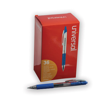 Comfort Grip Retractable Gel Pen, 0.7mm, Blue Ink, Clear/blue Barrel, 36/pack