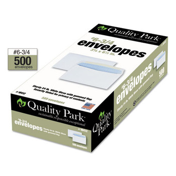 Business Envelope, #6 3/4, Commercial Flap, Gummed Closure, 3.63 X 6.5, White, 500/box