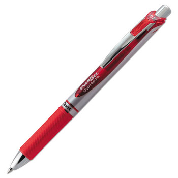 Energel Rtx Retractable Gel Pen, Medium 0.7mm, Red Ink, Red/gray Barrel