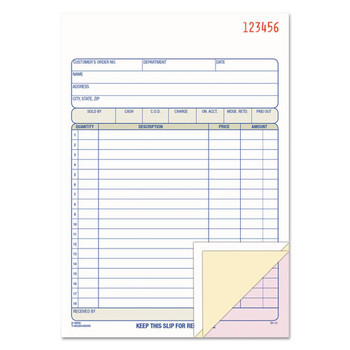 2-part Sales Book, 7 15/16 X 5 9/16, Carbonless, 50 Sets/book