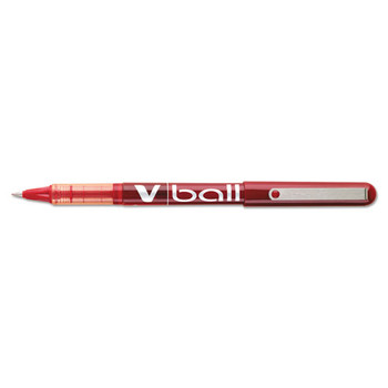 Vball Liquid Ink Stick Roller Ball Pen, 0.5mm, Red Ink/barrel, Dozen