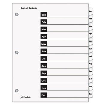 Onestep Printable Table Of Contents And Dividers, 12-tab, Jan. To Dec., 11 X 8.5, White, 1 Set