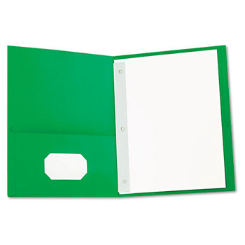 Two-pocket Portfolios With Tang Fasteners, 11 X 8 1/2, Green, 25/box