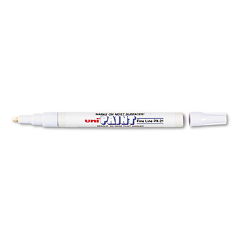 Permanent Marker, Fine Bullet Tip, White - DUBC63713