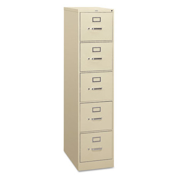310 Series Five-drawer Full-suspension File, Letter, 15w X 26.5d X 60h, Putty