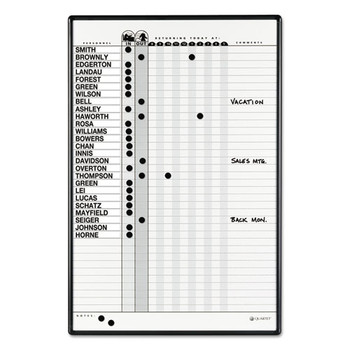 Magnetic Employee In/out Board, Porcelain, 24 X 36, Gray/black Aluminum Frame