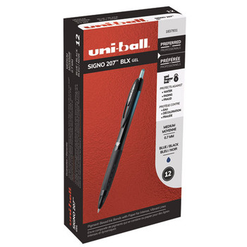 207 Blx Series Retractable Gel Pen, 0.7mm, Black Ink, Translucent Black Barrel