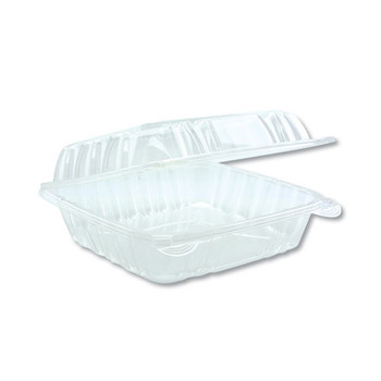 Hinged Lid Container, 8.34" X 8.24", Clear, 200/carton