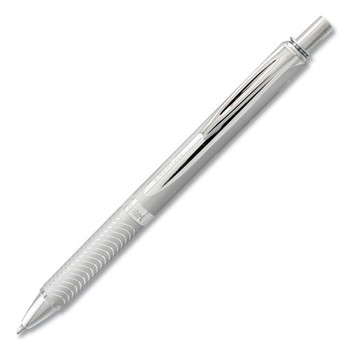 Energel Alloy Rt Retractable Gel Pen, Medium 0.7mm, Black Ink, Chrome Barrel