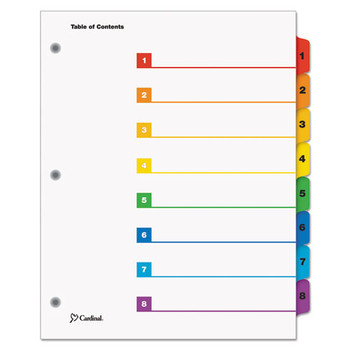 Quickstep Onestep Printable Table Of Contents And Dividers, 8-tab, 1 To 8, 11 X 8.5, White, 24 Sets - DCRD60838