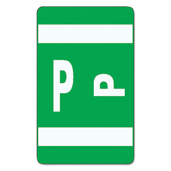 Alphaz Color-coded Second Letter Alphabetical Labels, P, 1 X 1.63, Dark Green, 10/sheet, 10 Sheets/pack