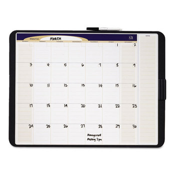 Tack & Write Monthly Calendar Board, 23 X 17, White Surface, Black Frame