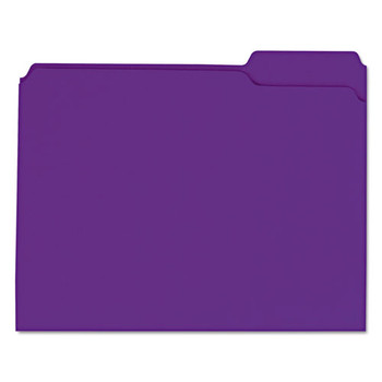 Reinforced Top-tab File Folders, 1/3-cut Tabs, Letter Size, Violet, 100/box