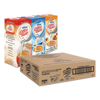 Liquid Coffee Creamer, French Vanilla/hazelnut/original, 0.38 Oz Mini Cups, 150 Cups/carton