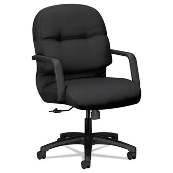 Pillow-soft 2090 Series Managerial Mid-back Swivel/tilt Chair, Supports Up To 300 Lbs., Black Seat/black Back, Black Base