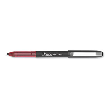 Roller Ball Stick Pen, Fine 0.5 Mm, Red Ink/barrel, Dozen