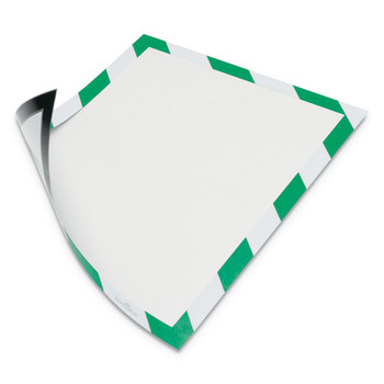 Duraframe Security Magnetic Sign Holder, 8 1/2" X 11", Green/white Frame, 2/pack