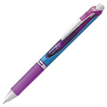 Energel Rtx Retractable Gel Pen, Fine 0.5mm, Violet Ink, Silver/violet Barrel