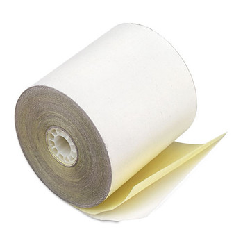 Impact Printing Carbonless Paper Rolls, 3" X 90 Ft, White/canary, 50/carton - DICX90770470