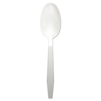 Heavyweight Polypropylene Cutlery, Teaspoon, White, 1000/carton