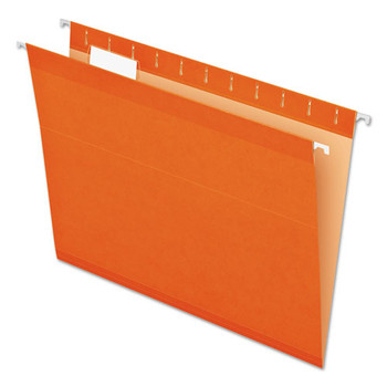 Colored Reinforced Hanging Folders, Letter Size, 1/5-cut Tab, Orange, 25/box