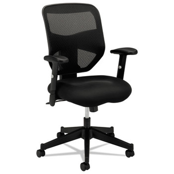 Vl531 Mesh High-back Task Chair With Adjustable Arms, Supports Up To 250 Lbs., Black Seat/black Back, Black Base - DBSXVL531MM10