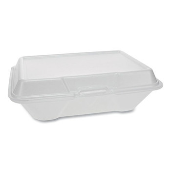 Foam Hinged Lid Containers, Single Tab Lock #205 Utility, 9.19 X 6.5 X 2.75, 1-compartment, White, 150/carton