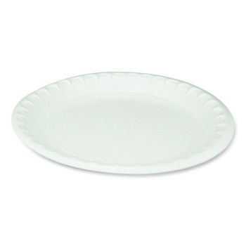 Laminated Foam Dinnerware, Plate, 10.25" Diameter, White, 540/carton